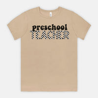 Checkered Preschool Teacher Tee