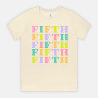 Fifth Grade Muted Rainbow Tee