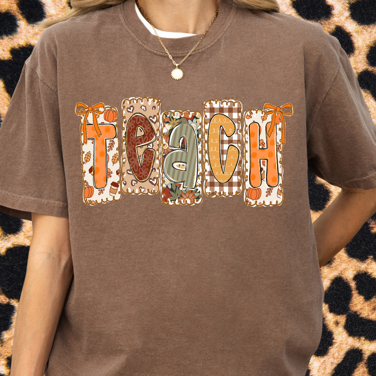 Fall Teach Collage Tee