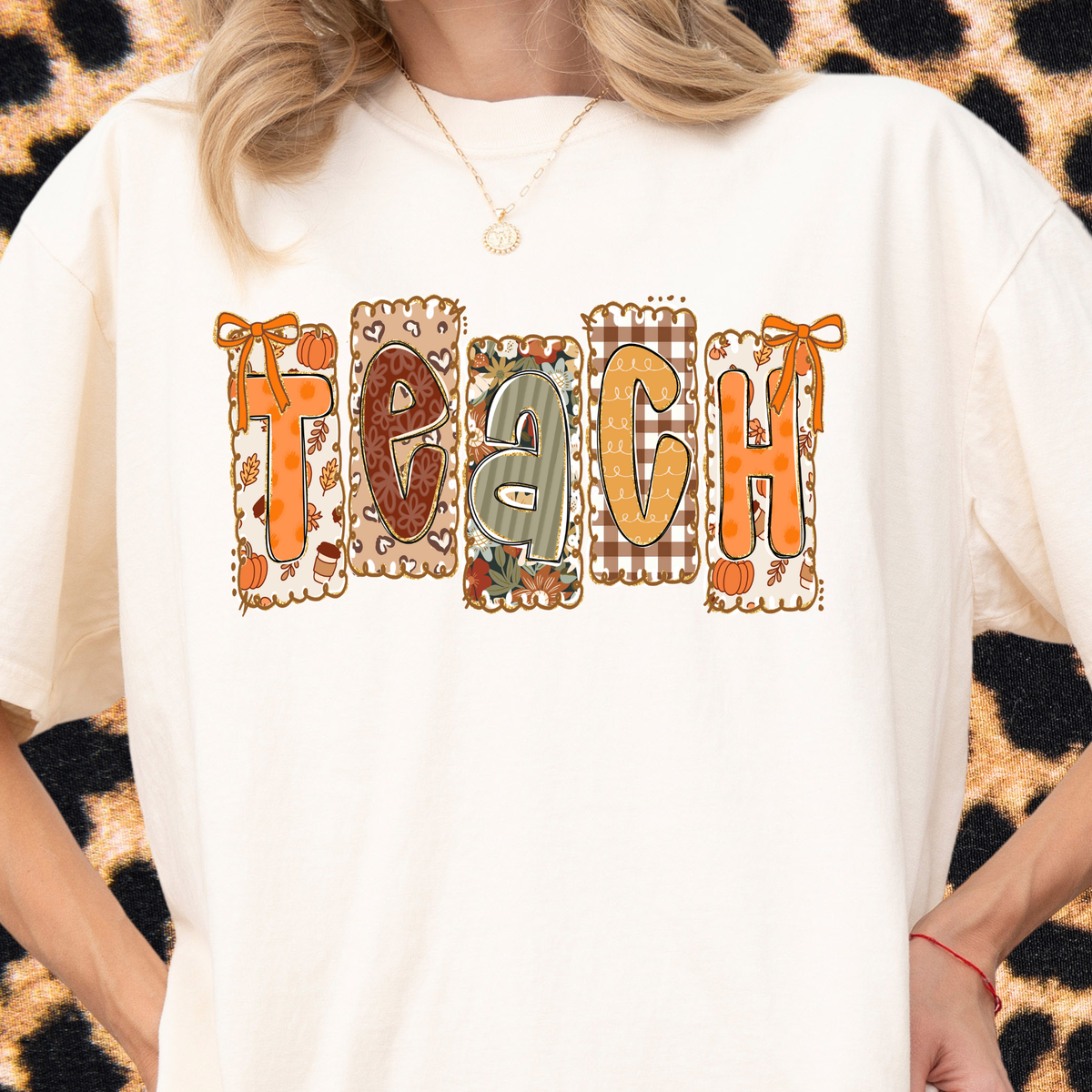 Fall Teach Collage Tee