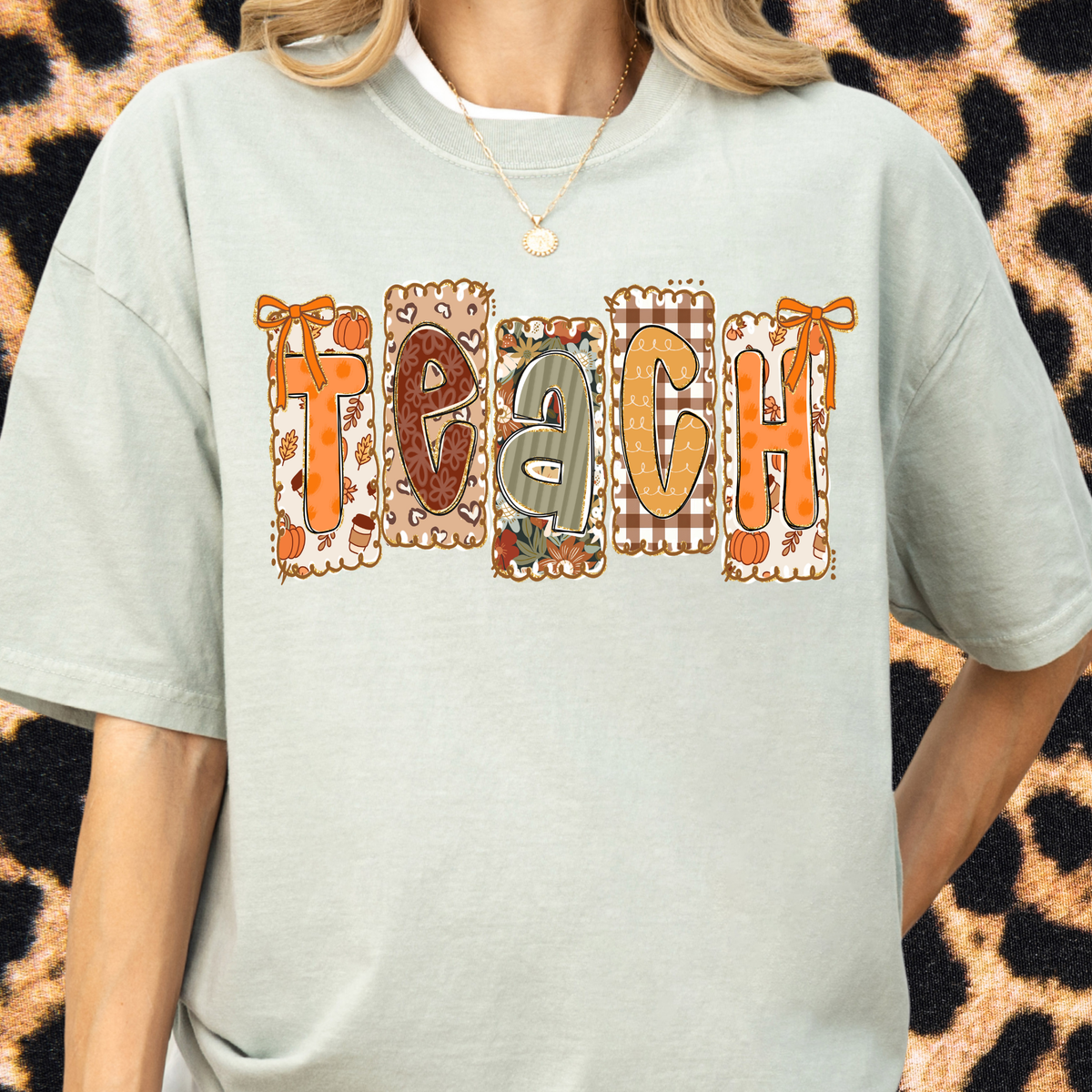 Fall Teach Collage Tee