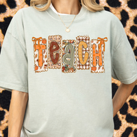 Fall Teach Collage Tee
