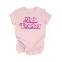 Math Teacher Retro Barb Tee