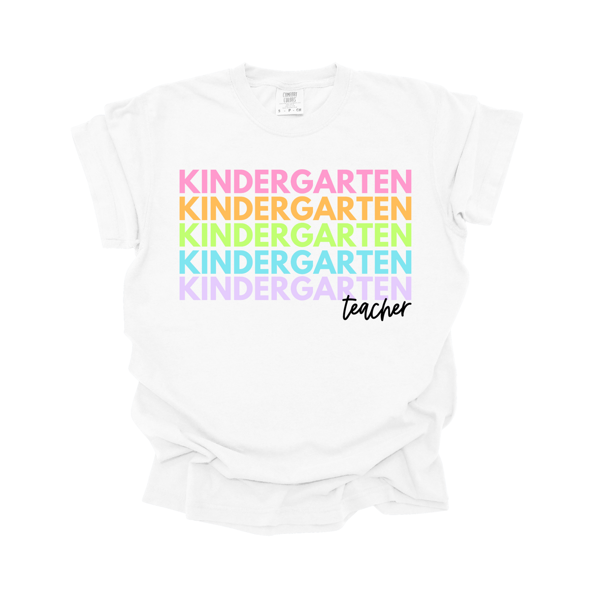 Kindergarten Rainbow Repeat Tee