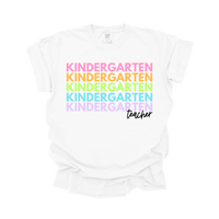 Kindergarten Rainbow Repeat Tee