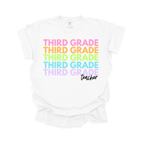 Third Grade Rainbow Repeat Tee