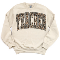 Teacher Leopard Crewneck Sweatshirt