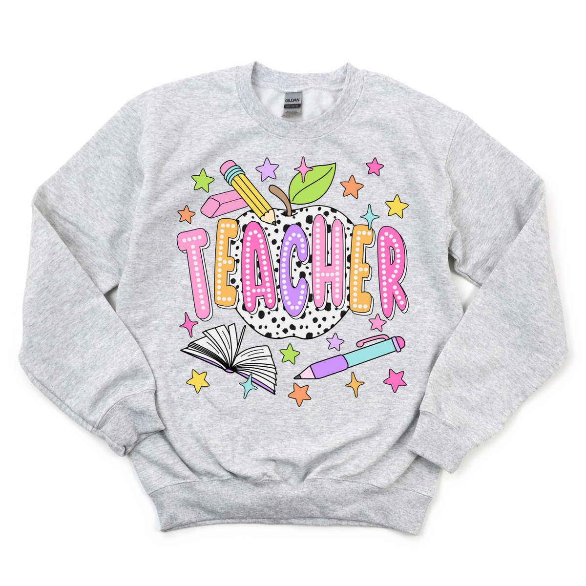 Bright + Spotty Teacher Crewneck Sweatshirt