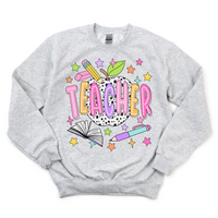 Bright + Spotty Teacher Crewneck Sweatshirt