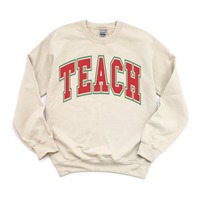 TEACH Varsity Holiday Crewneck Sweatshirt