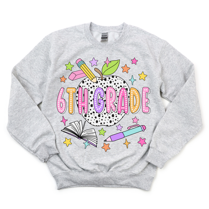 Bright + Spotty Sixth Grade Crewneck Sweatshirt