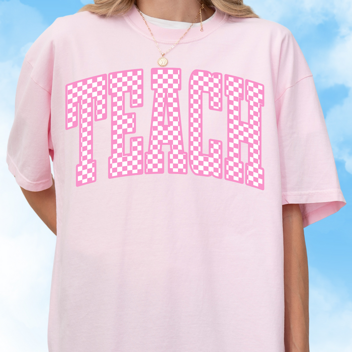 Checked Out Pink Tee