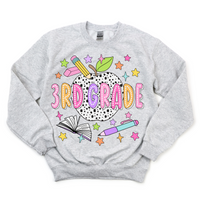 Bright + Spotty Third Grade Crewneck Sweatshirt