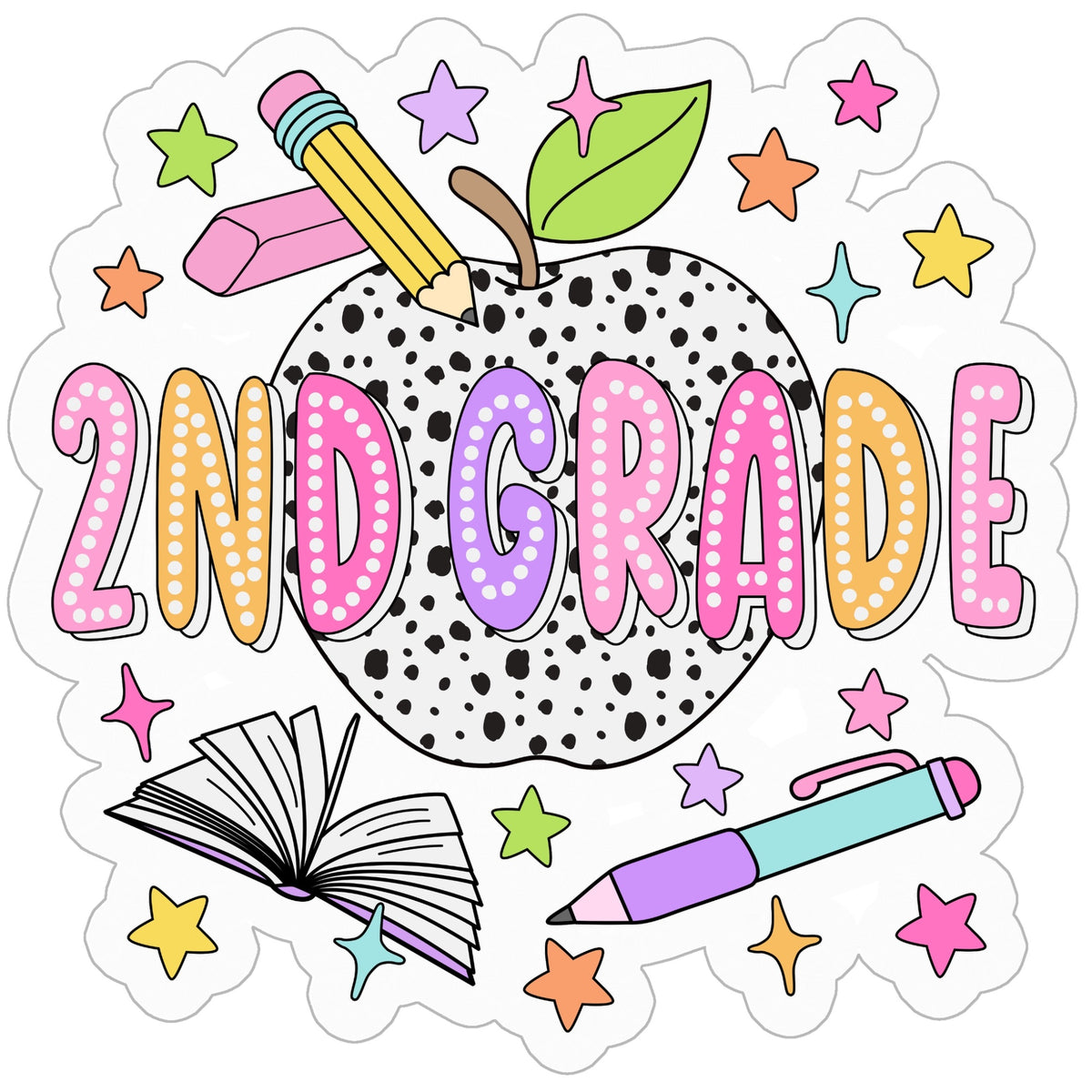 Bright + Spotty Second Grade Sticker