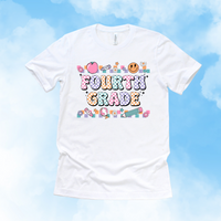 Fourth Grade Pastel Check Tee