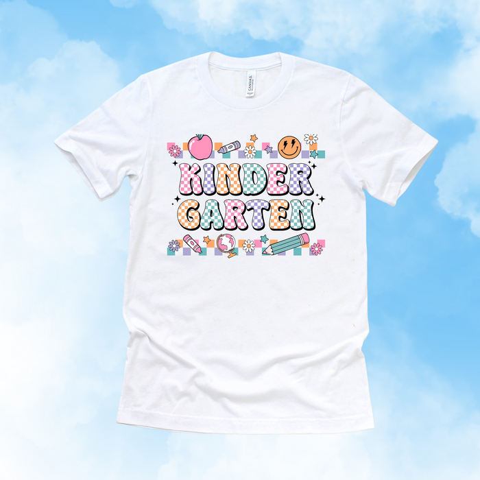 Kindergarten Pastel Check Tee