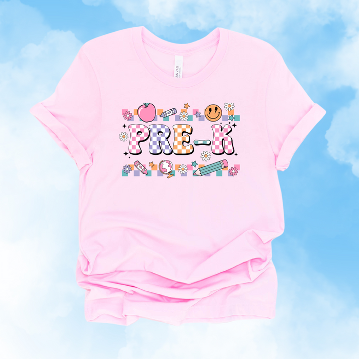 Pre-K Pastel Check Tee