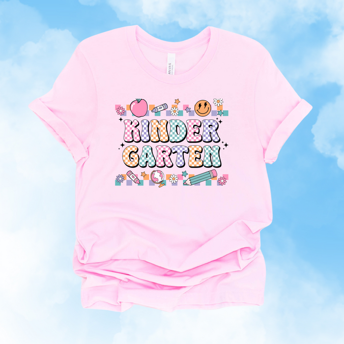 Kindergarten Pastel Check Tee