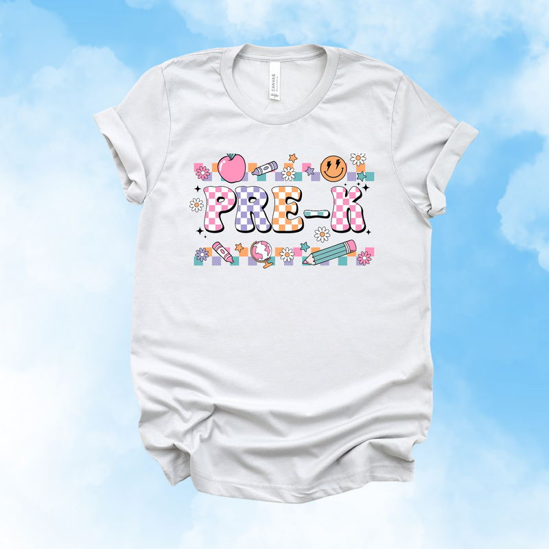 Pre-K Pastel Check Tee