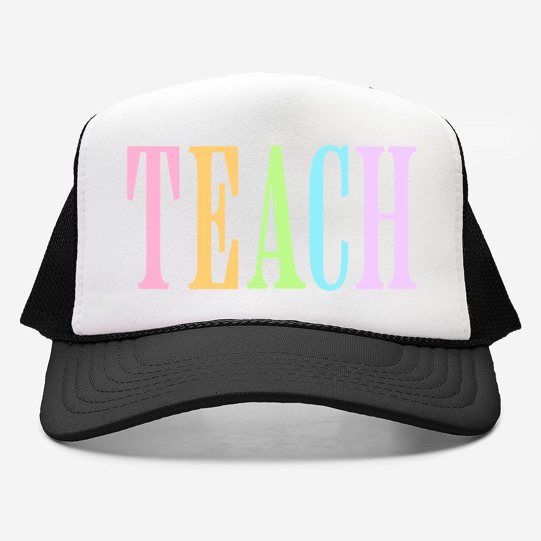 Rainbow TEACH Trucker Hat