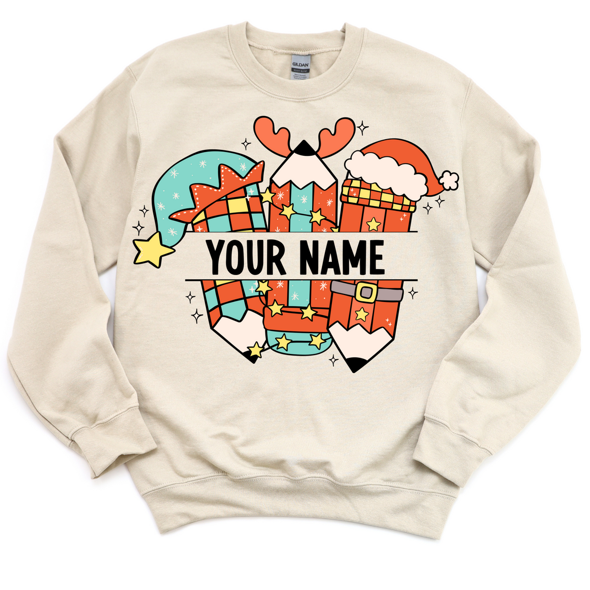 CUSTOM Christmas Pencils Crewneck Sweatshirt