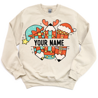 CUSTOM Christmas Pencils Crewneck Sweatshirt