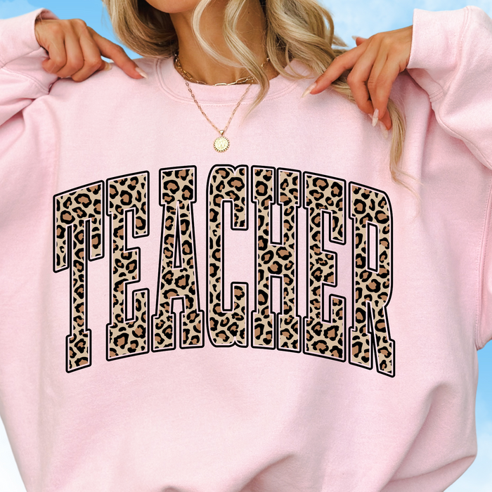 Teacher Leopard Crewneck Sweatshirt