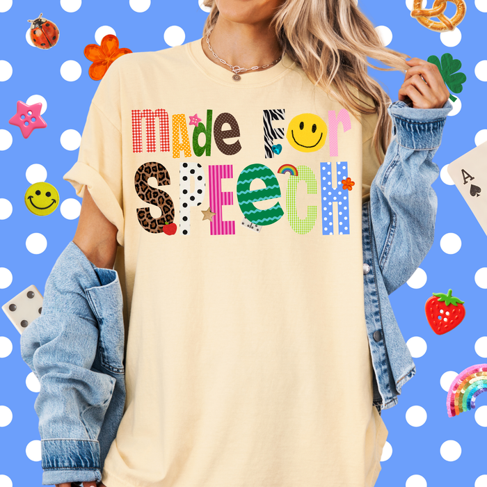 Patterned Made For Speech Tee