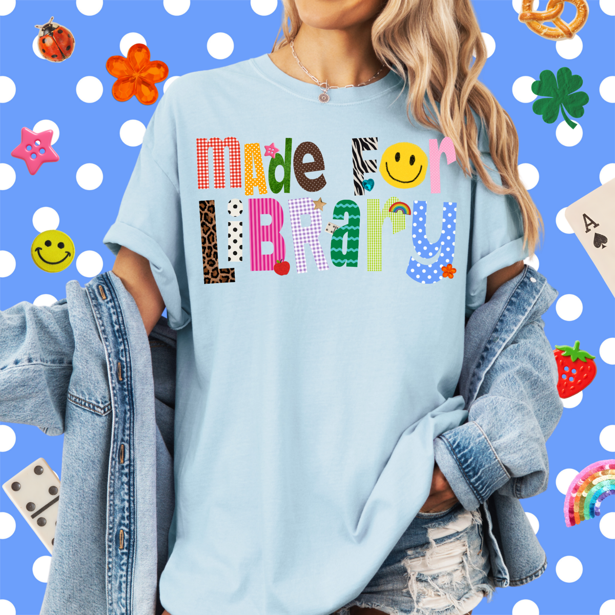 Patterned Made For Library Tee