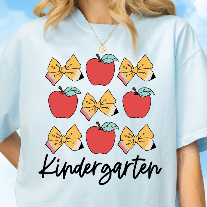 Kindergarten Apples + Bows Tee