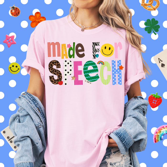 Patterned Made For Speech Tee
