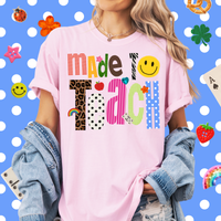 Patterned Made to Teach Tee