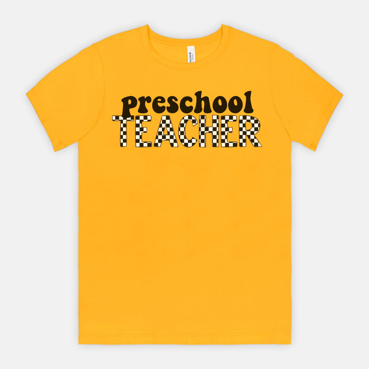 Checkered Preschool Teacher Tee