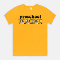 Checkered Preschool Teacher Tee