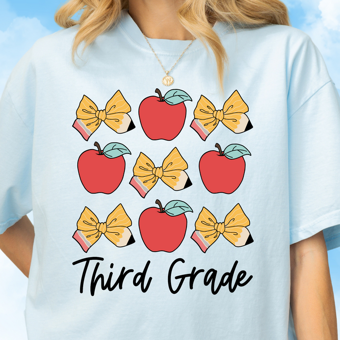 Third Grade Apples + Bows Tee