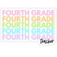 Fourth Grade Rainbow Repeat Sticker