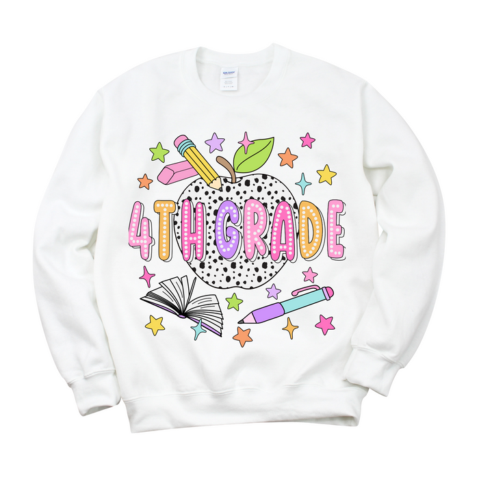 Bright + Spotty Fourth Grade Crewneck Sweatshirt