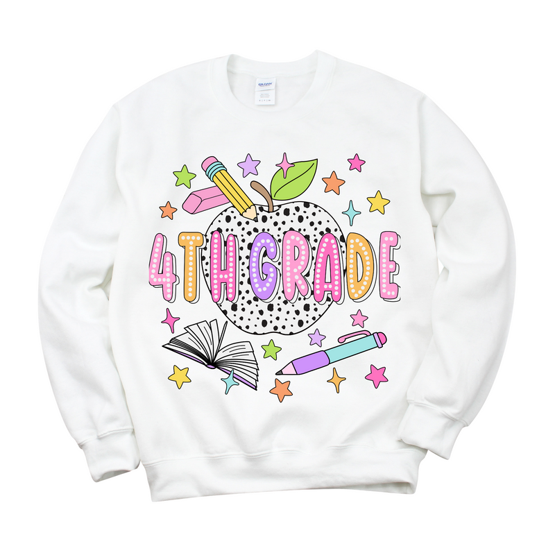 Bright + Spotty Fourth Grade Crewneck Sweatshirt