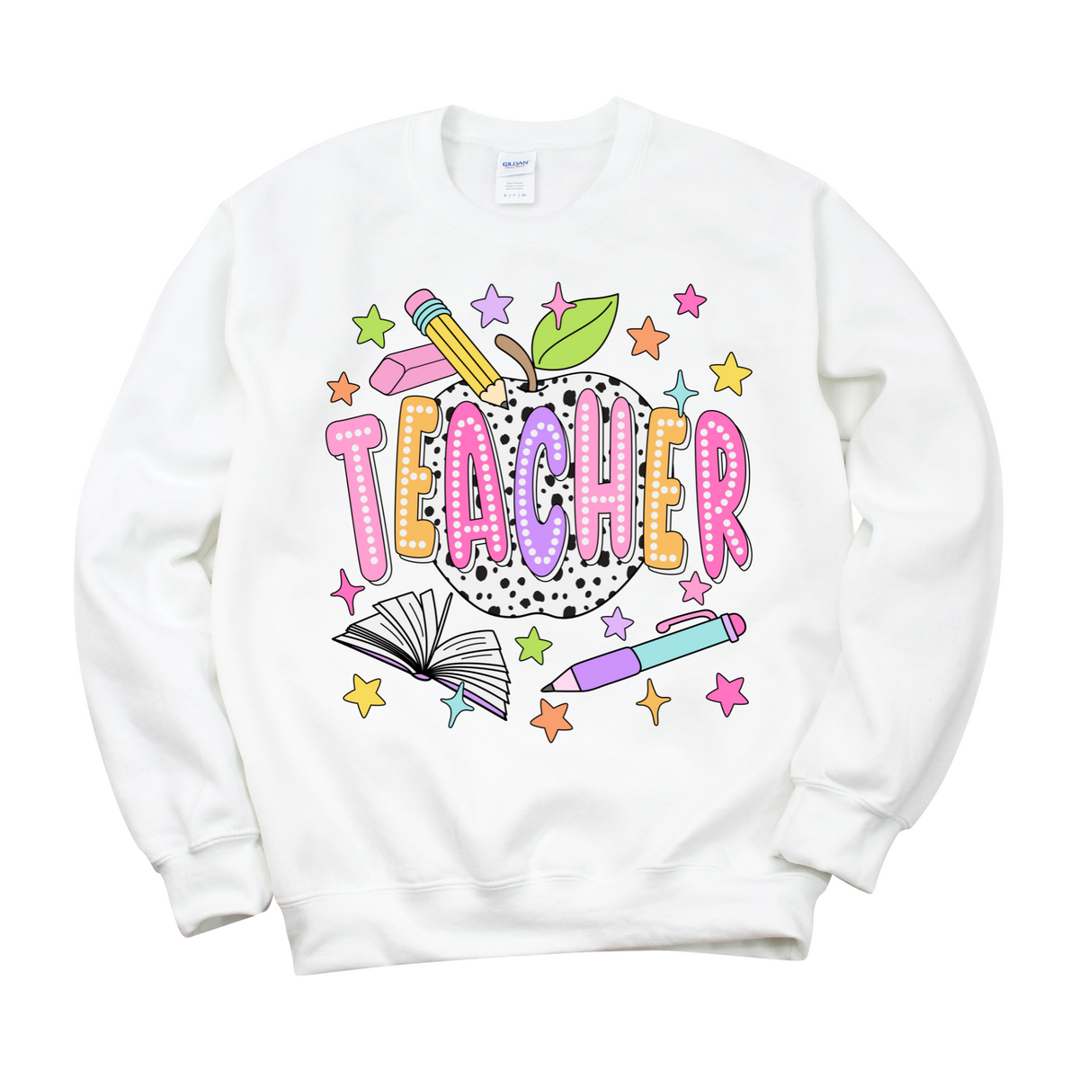 Bright + Spotty Teacher Crewneck Sweatshirt