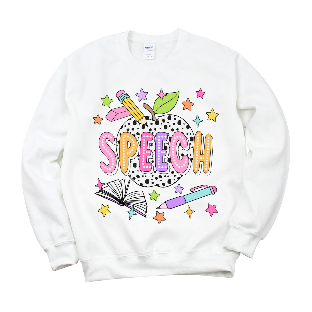 Bright + Spotty Speech Crewneck Sweatshirt