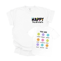 Happy You Are Here Pocket Print Tee