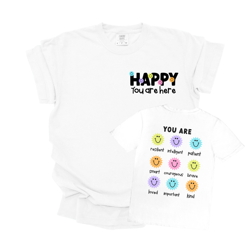 Happy You Are Here Pocket Print Tee