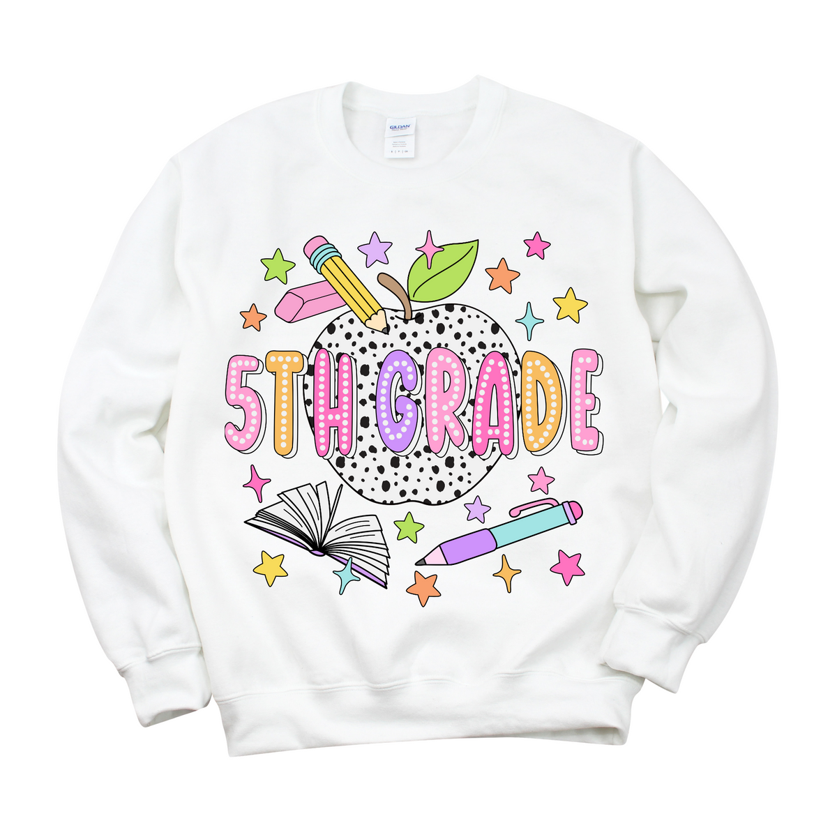 Bright + Spotty Fifth Grade Crewneck Sweatshirt