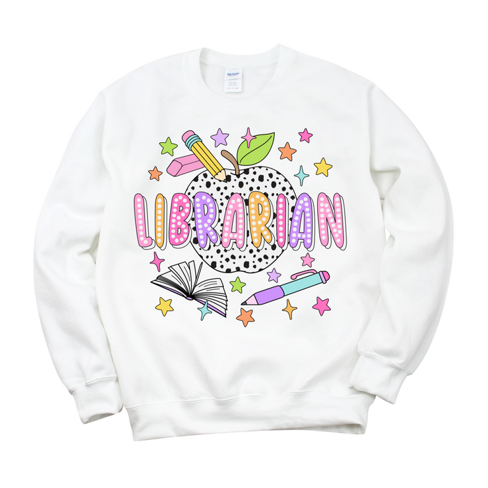 Bright + Spotty Librarian Crewneck Sweatshirt