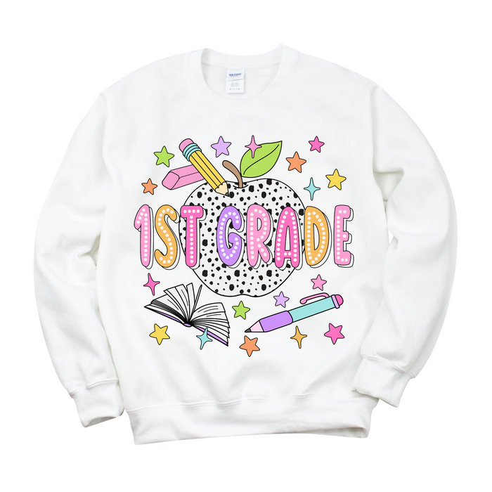 Bright + Spotty First Grade Crewneck Sweatshirt