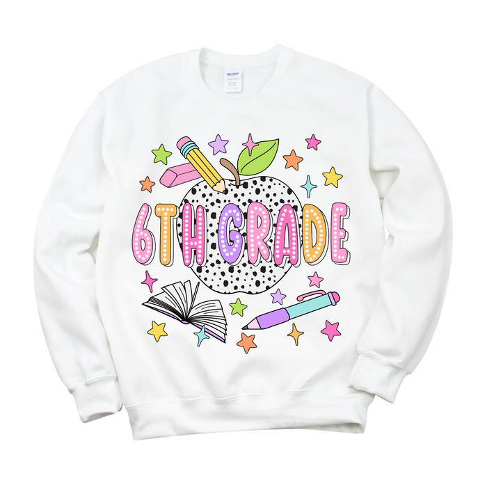 Bright + Spotty Sixth Grade Crewneck Sweatshirt