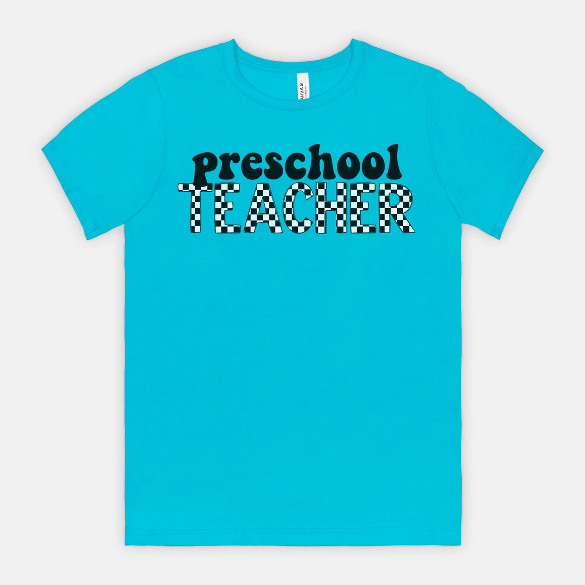 Checkered Preschool Teacher Tee