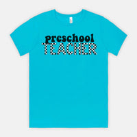 Checkered Preschool Teacher Tee