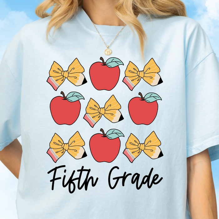 Fifth Grade Apples + Bows Tee