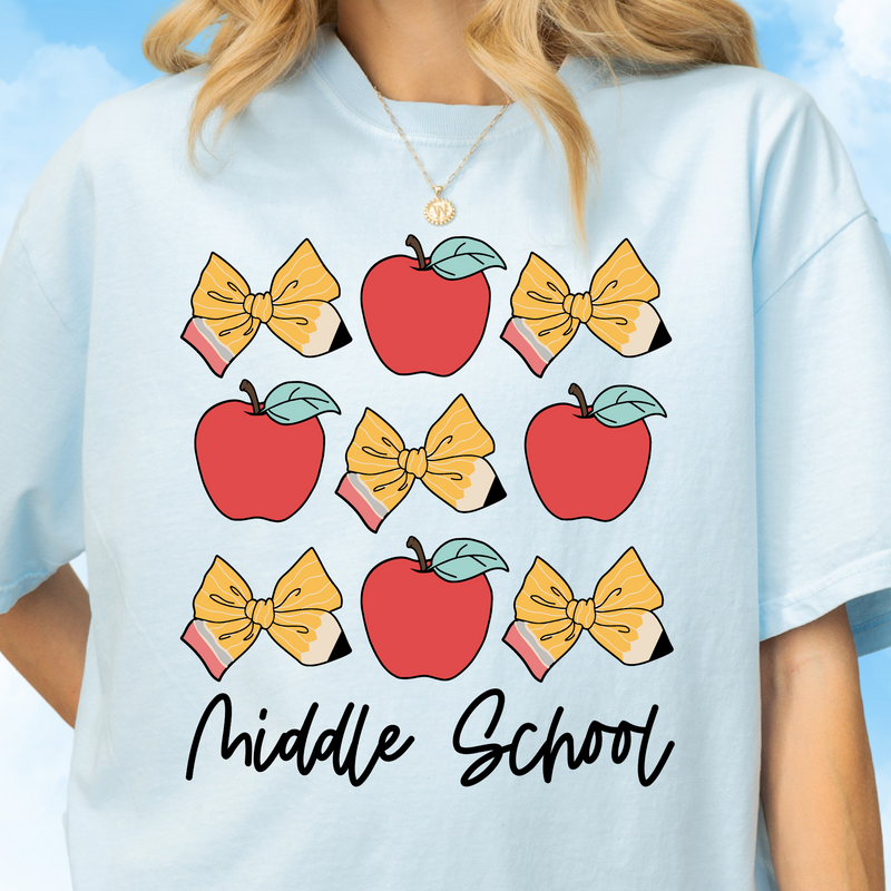 Middle School Apples + Bows Tee